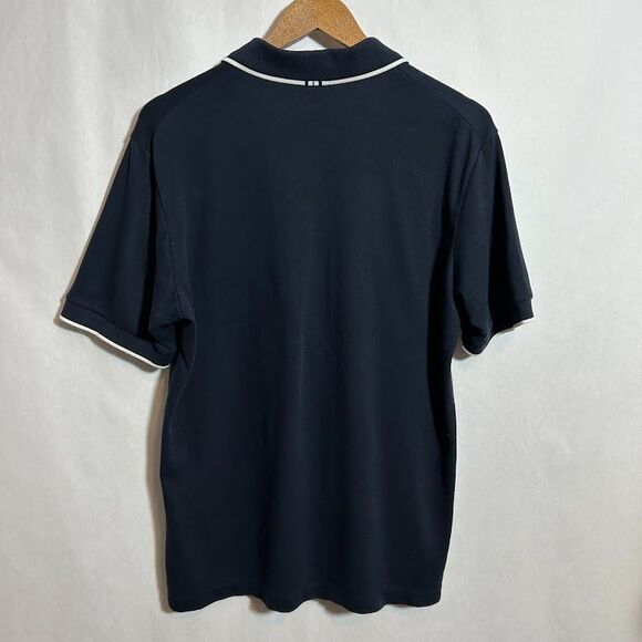 Uniqlo Roger Federer Men's L Polo Shirt Navy Blue Dry AIRism Cool Touch Tennis - Picture 3 of 5